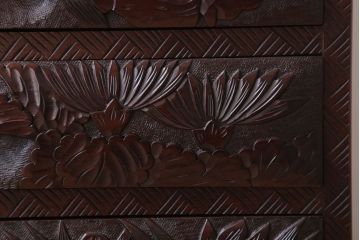 中古　日光彫　高級!手彫りの小引き出し
