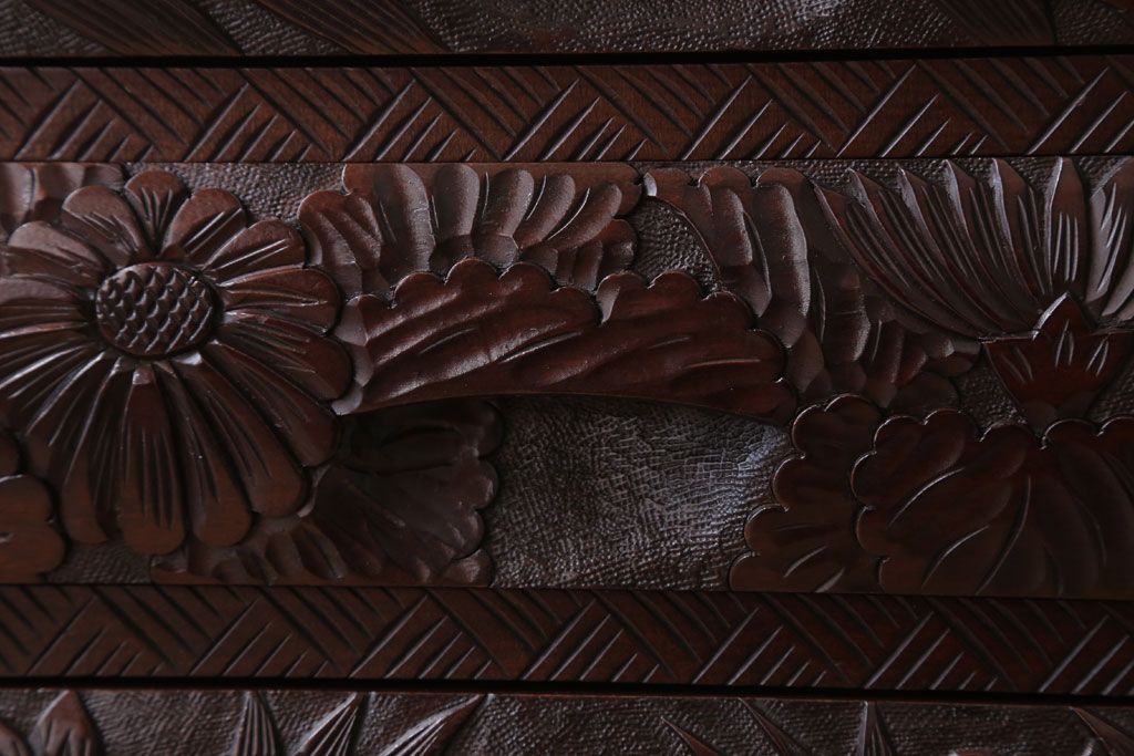 中古　日光彫　高級!手彫りの小引き出し