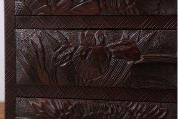 中古　日光彫　高級!手彫りの小引き出し