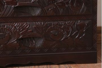 中古　日光彫　高級!手彫りの小引き出し