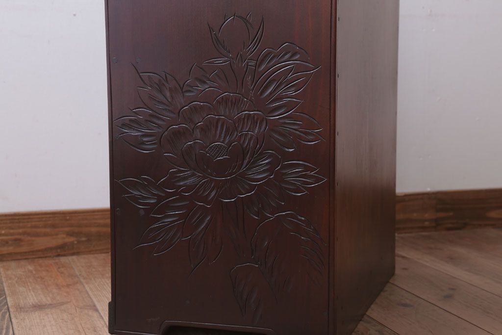 中古　日光彫　高級!手彫りの小引き出し