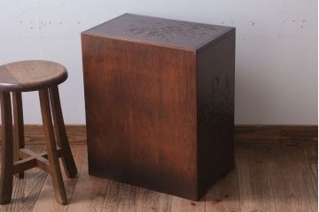 中古　日光彫　高級!手彫りの小引き出し