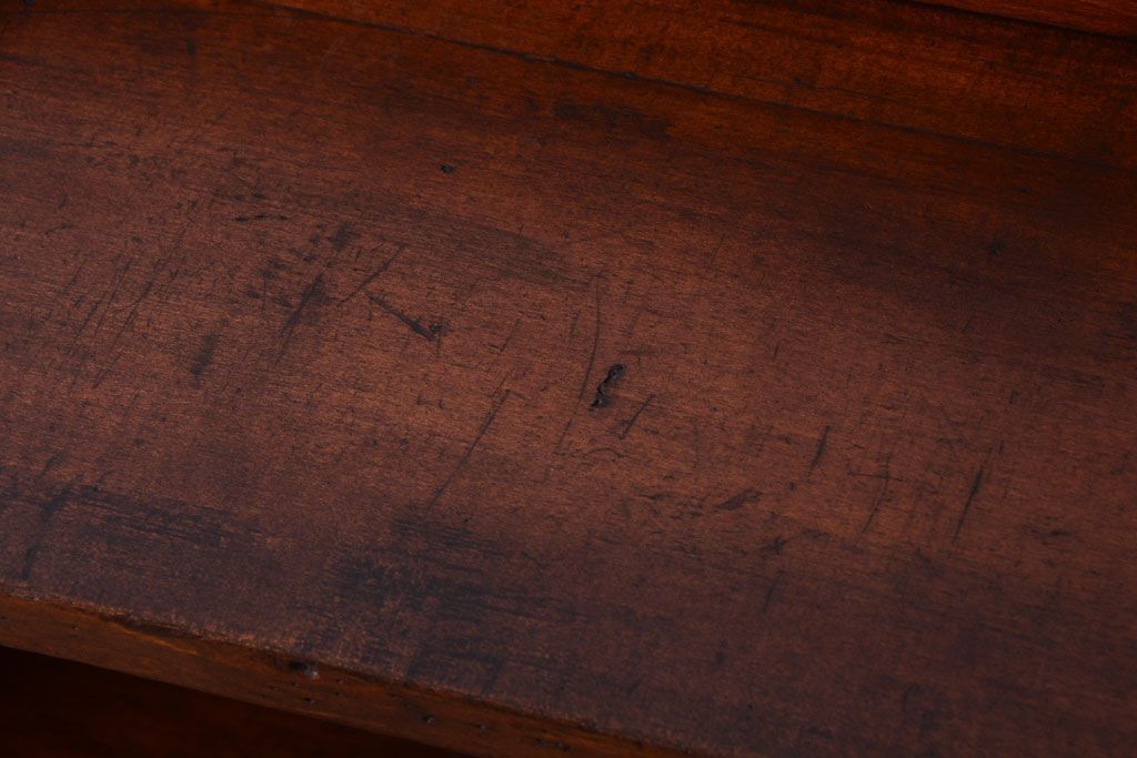 アンティーク家具　和製アンティーク　シンプルな古い木製の本棚(ブックシェルフ・飾り棚)