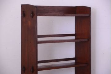 アンティーク家具　和製アンティーク　シンプルな古い木製の本棚(ブックシェルフ・飾り棚)