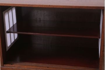 アンティーク家具　和製アンティーク　障子戸!古い木の小ぶりな戸棚