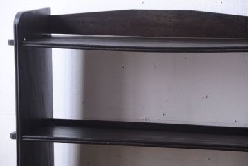 アンティーク家具　和製アンティーク　シンプルな古い木製の本棚(ブックシェルフ・飾り棚)(2)