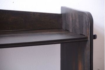 アンティーク家具　和製アンティーク　シンプルな古い木製の本棚(ブックシェルフ・飾り棚)(2)