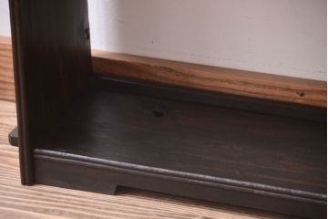 アンティーク家具　和製アンティーク　シンプルな古い木製の本棚(ブックシェルフ・飾り棚)(2)