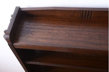 アンティーク家具　和製アンティーク　シンプルな古い木製の本棚(ブックシェルフ・飾り棚)(3)