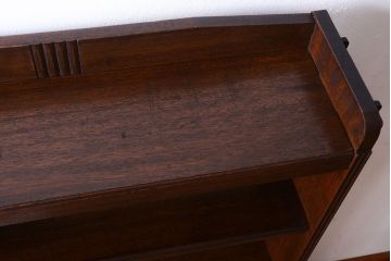 アンティーク家具　和製アンティーク　シンプルな古い木製の本棚(ブックシェルフ・飾り棚)(3)