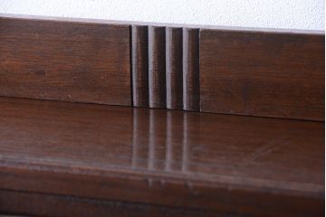 アンティーク家具　和製アンティーク　シンプルな古い木製の本棚(ブックシェルフ・飾り棚)(3)