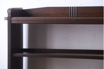 アンティーク家具　和製アンティーク　シンプルな古い木製の本棚(ブックシェルフ・飾り棚)(3)