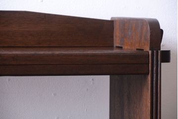 アンティーク家具　和製アンティーク　シンプルな古い木製の本棚(ブックシェルフ・飾り棚)(3)