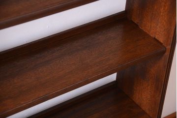 アンティーク家具　和製アンティーク　シンプルな古い木製の本棚(ブックシェルフ・飾り棚)(3)