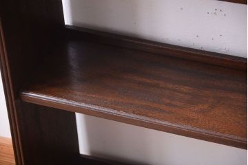 アンティーク家具　和製アンティーク　シンプルな古い木製の本棚(ブックシェルフ・飾り棚)(3)