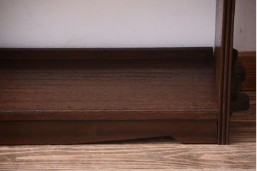 アンティーク家具　和製アンティーク　シンプルな古い木製の本棚(ブックシェルフ・飾り棚)(3)