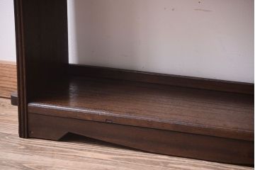 アンティーク家具　和製アンティーク　シンプルな古い木製の本棚(ブックシェルフ・飾り棚)(3)