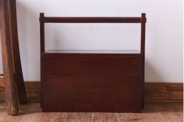 アンティーク雑貨　古民具・骨董　大正　漆塗りの古い岡持ち