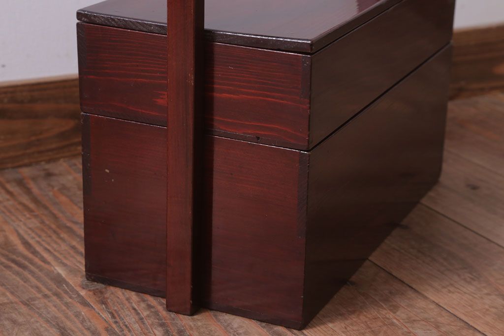 アンティーク雑貨　古民具・骨董　大正　漆塗りの古い岡持ち