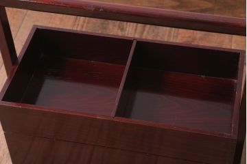 アンティーク雑貨　古民具・骨董　大正　漆塗りの古い岡持ち