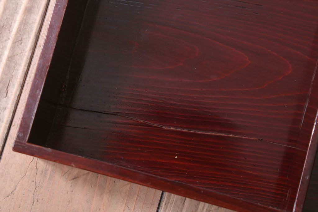 アンティーク雑貨　古民具・骨董　大正　漆塗りの古い岡持ち