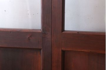 アンティーク　古い木製の折れ戸(折りたたみドア・フォールディングドア)(1)