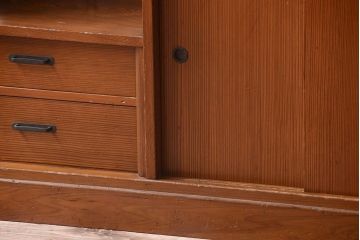 レトロ家具　昭和レトロ　古い木製のシンプルな飾り棚(茶棚)