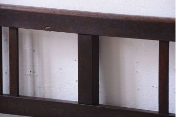アンティーク家具　大正ロマン　シンプルなアンティークの特大ベンチ(2)
