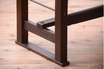 アンティーク家具　大正ロマン　シンプルなアンティークの特大ベンチ(2)