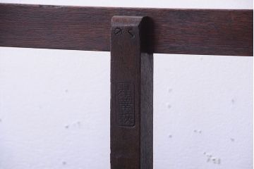 アンティーク家具　大正ロマン　シンプルなアンティークの特大ベンチ(2)