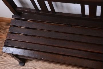 アンティーク家具　大正ロマン　シンプルなアンティークの特大ベンチ