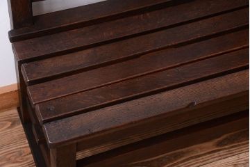 アンティーク家具　大正ロマン　シンプルなアンティークの特大ベンチ