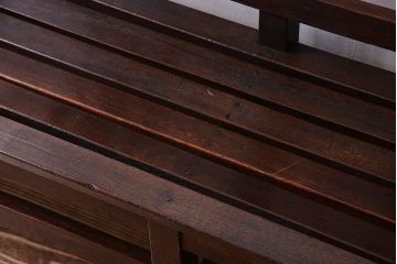 アンティーク家具　大正ロマン　シンプルなアンティークの特大ベンチ