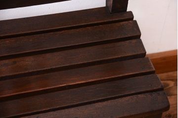 アンティーク家具　大正ロマン　シンプルなアンティークの特大ベンチ