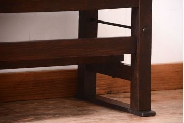 アンティーク家具　大正ロマン　シンプルなアンティークの特大ベンチ
