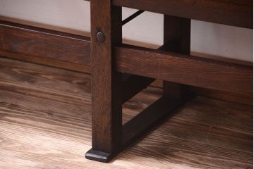 アンティーク家具　大正ロマン　シンプルなアンティークの特大ベンチ