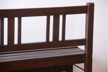 アンティーク家具　大正ロマン　シンプルなアンティークの特大ベンチ