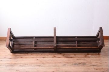 アンティーク家具　大正ロマン　シンプルなアンティークの特大ベンチ