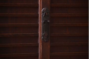 アンティーク家具　古民具・骨董　明治期　アンティーク二段重ね帳場箪笥(水屋箪笥)