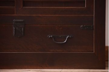 アンティーク家具　古民具・骨董　明治期　アンティーク二段重ね帳場箪笥(水屋箪笥)