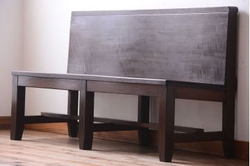 レトロ家具　昭和レトロ　シンプルなアンティークのベンチ(2)