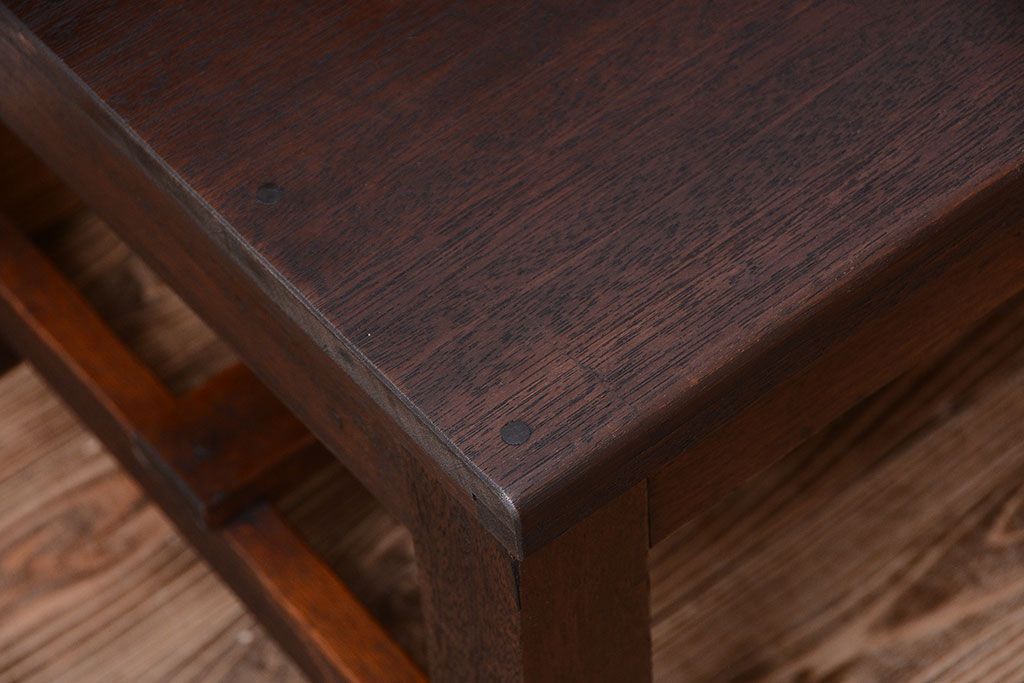 レトロ家具　昭和レトロ　シンプルなアンティークのベンチ(2)