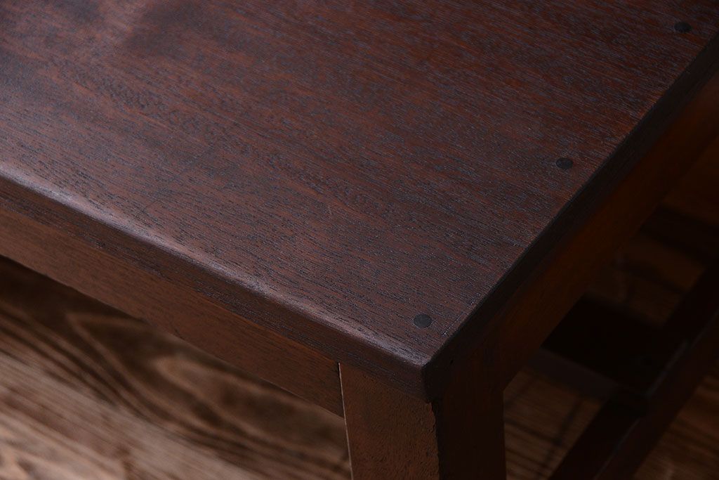 レトロ家具　昭和レトロ　シンプルなアンティークのベンチ(2)