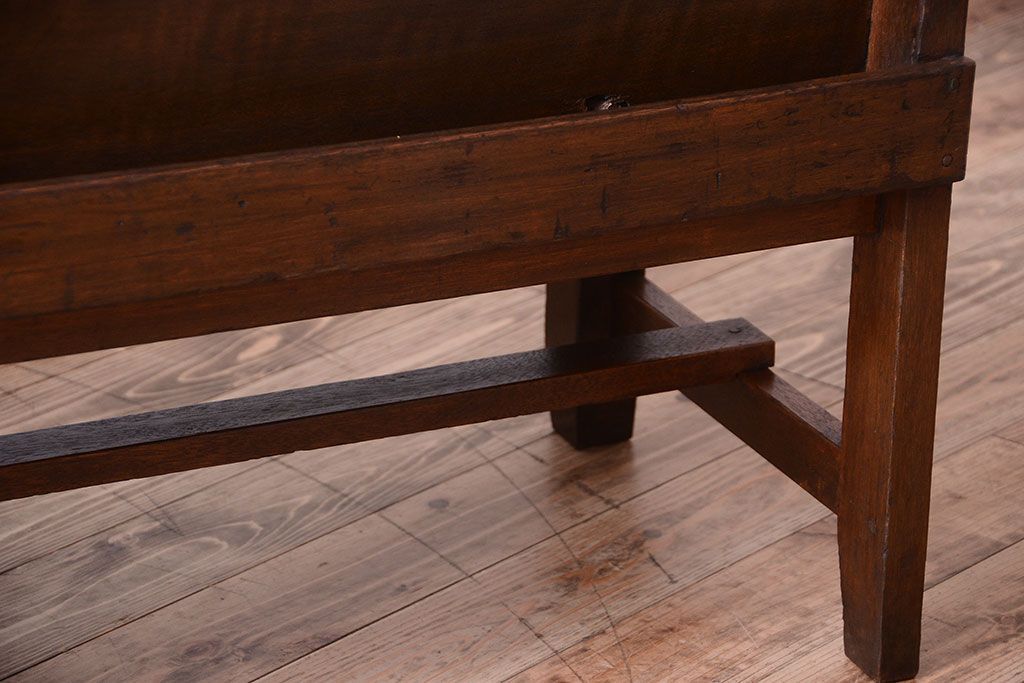 レトロ家具　昭和レトロ　シンプルなアンティークのベンチ(2)