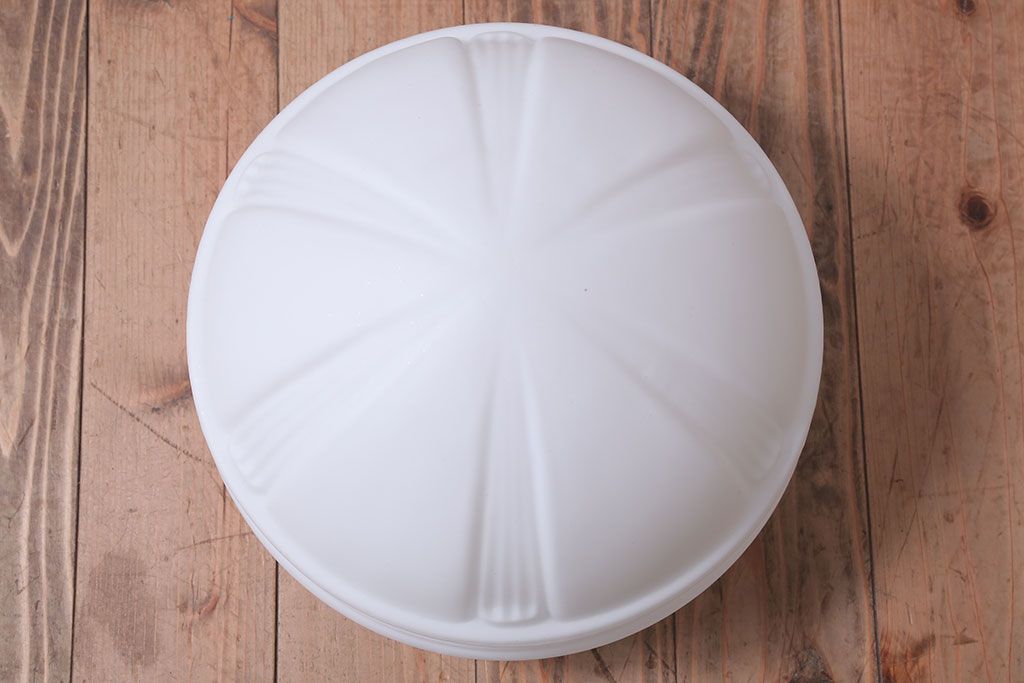 ジャンク品　大正ロマン!お洒落な陽刻ガラス天井照明