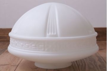 ジャンク品　大正ロマン!お洒落な陽刻ガラス天井照明