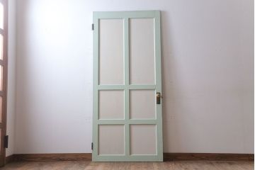 アンティークペイント　ミントグリーン×アンティークホワイト　ドア