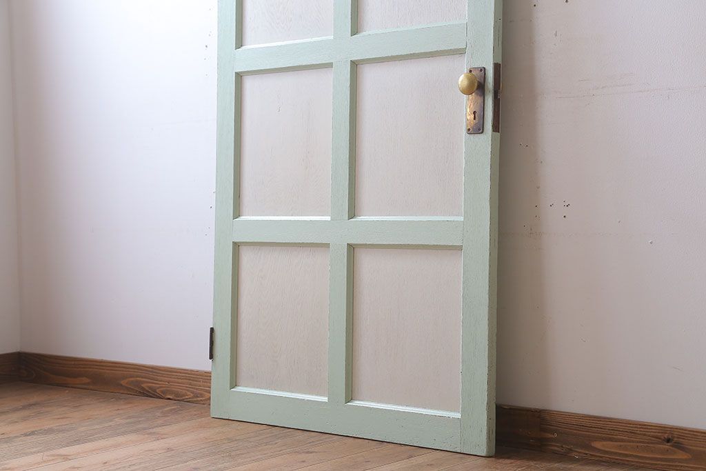 アンティークペイント　ミントグリーン×アンティークホワイト　ドア
