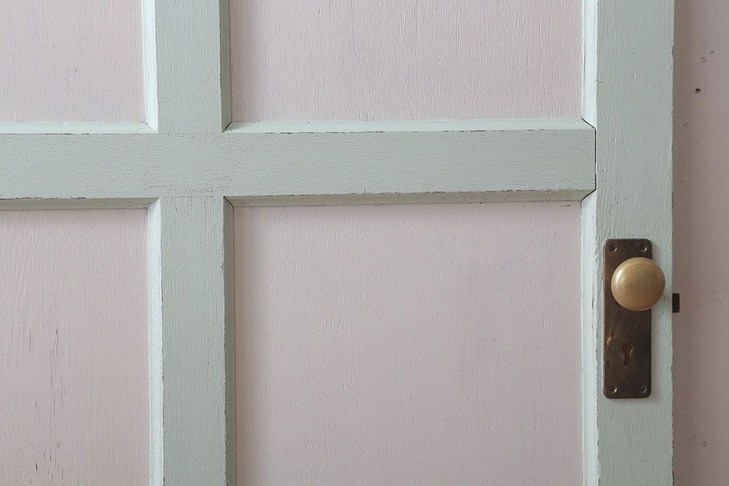 アンティークペイント　ミントグリーン×アンティークホワイト　ドア