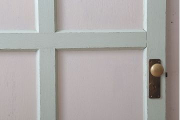 アンティークペイント　ミントグリーン×アンティークホワイト　ドア